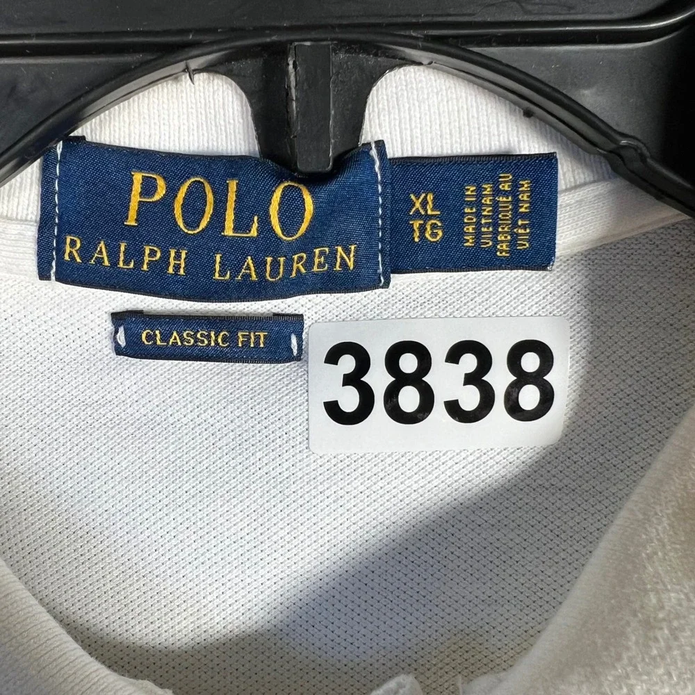Polo Ralph Lauren Mens XL White Offshore Sailing Team Pocket‎ Polo Shirt
